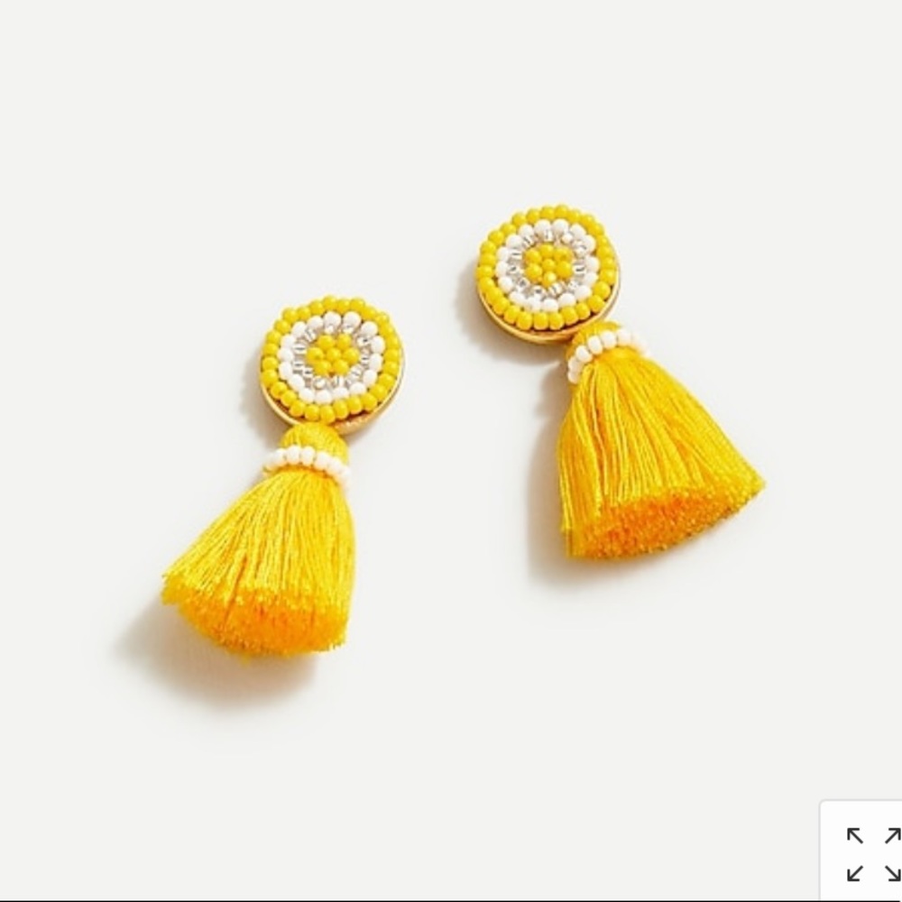 J.crew yellow tassel earrings